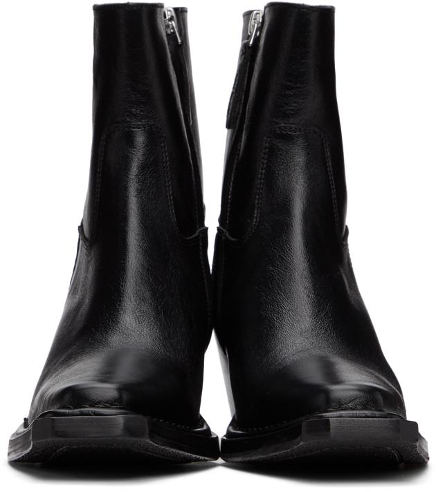 Black Leather Ankle Boots商品第2张图片规格展示