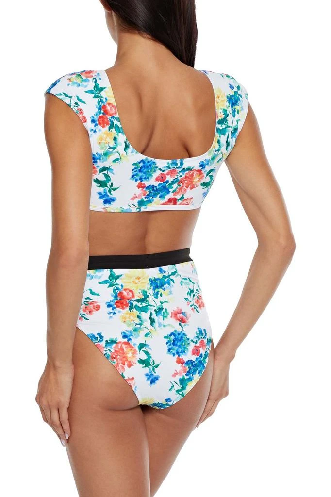商品CAROLINE CONSTAS|Gale bow-embellished floral-print bikini top,价格¥225,第3张图片详细描述