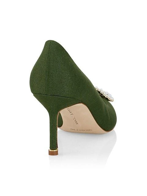商品Manolo Blahnik|Hangisi 70  Embellished Buckle Pumps,价格¥4457,第3张图片详细描述