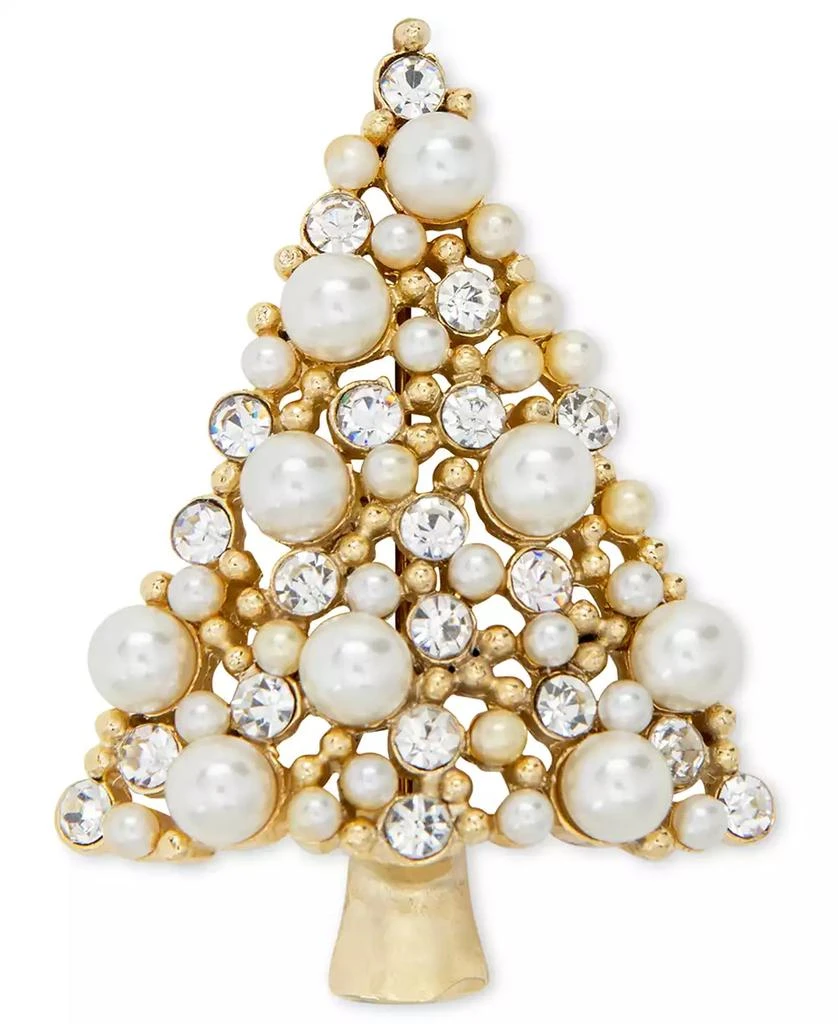 商品Charter Club|Gold-Tone Crystal & Imitation Pearl Tree Pin, Created for Macy's,价格¥76,第1张图片