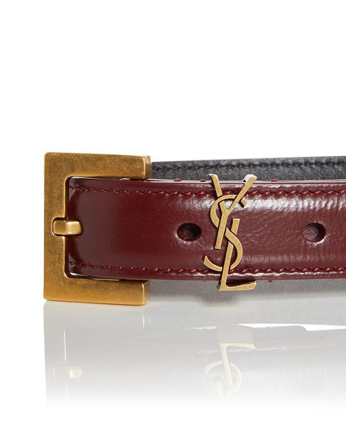 商品Yves Saint Laurent|Women's Cassandre Slim Leather Belt,价格¥3256,第4张图片详细描述