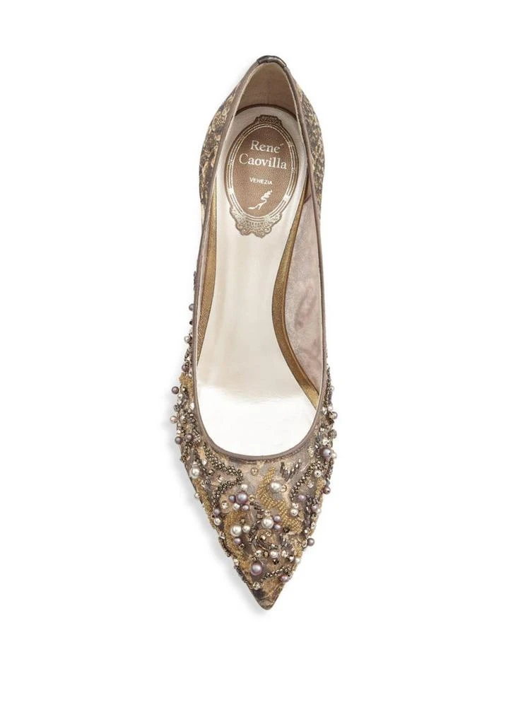 商品Rene Caovilla|Lace and Pearl Pumps,价格¥3374,第4张图片详细描述