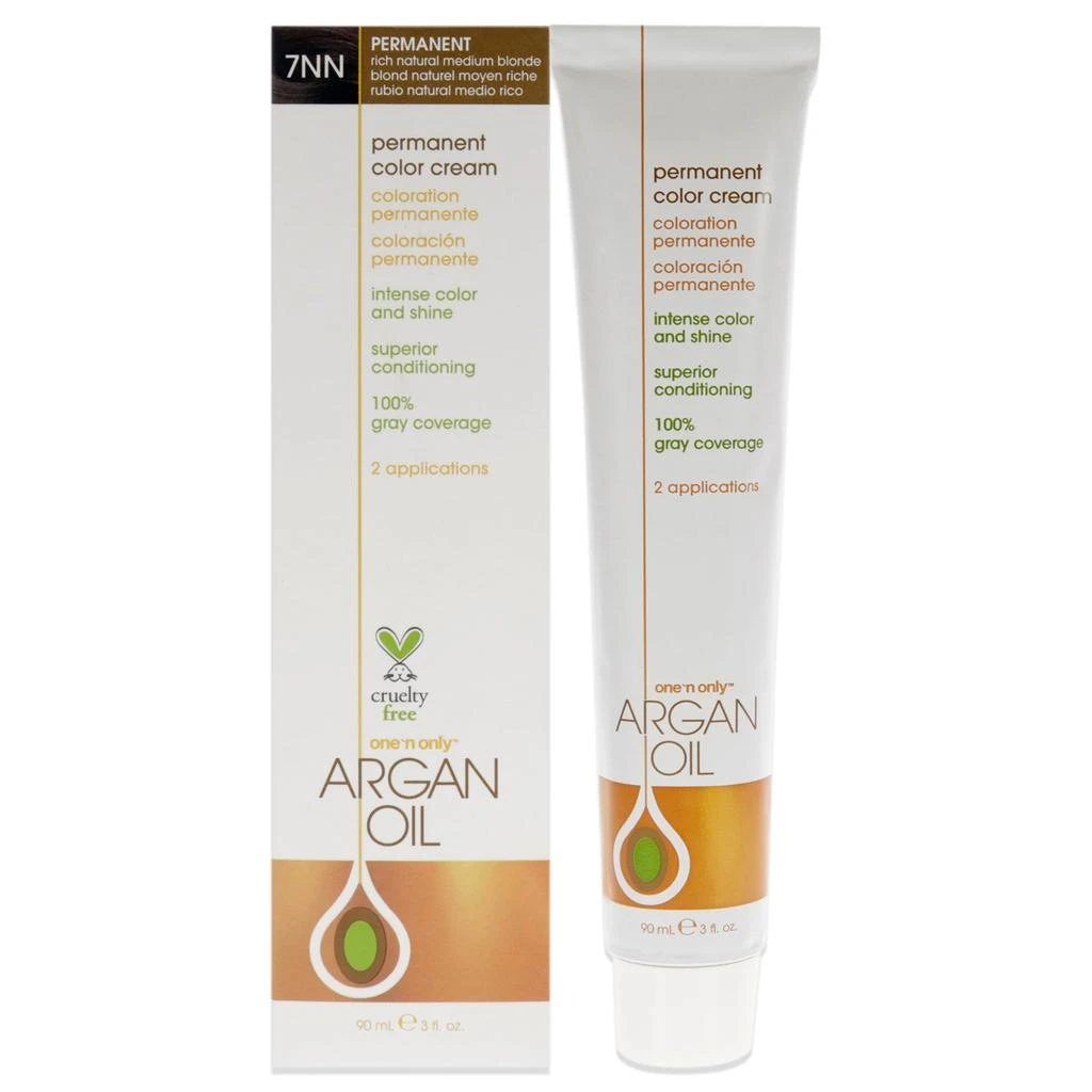 商品One n Only|Argan Oil Permanent Color Cream - 7NN Rich Natural Medium Blonde by  for Unisex - 3 oz Hair Color,价格¥131,第1张图片
