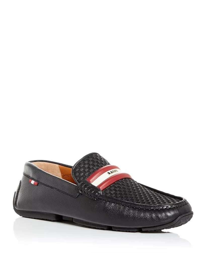 商品Bally|NEW Bally Pinton Men's 6231348 Black Grained Leather Drivers,价格¥1767,第1张图片