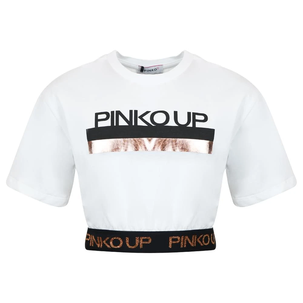 商品PINKO|Off White Cropped T Shirt,价格¥109,第1张图片