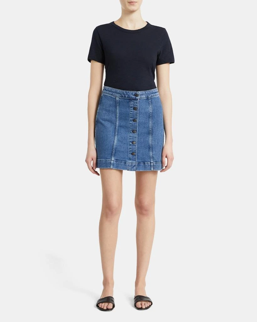 商品Theory|Denim Button-Front Skirt,价格¥610,第1张图片