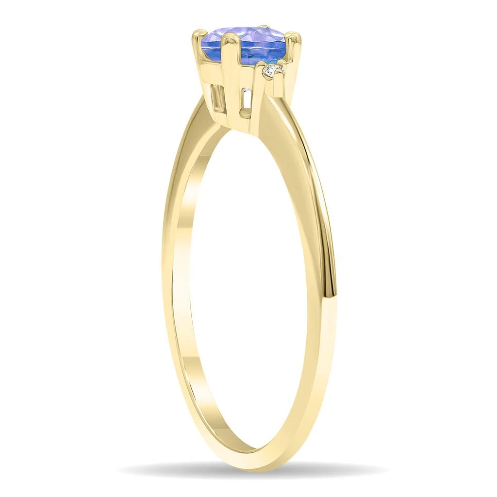 商品SSELECTS|Women's Round Shaped Tanzanite And Diamond Classic Ring In 10K Yellow Gold,价格¥1652,第3张图片详细描述