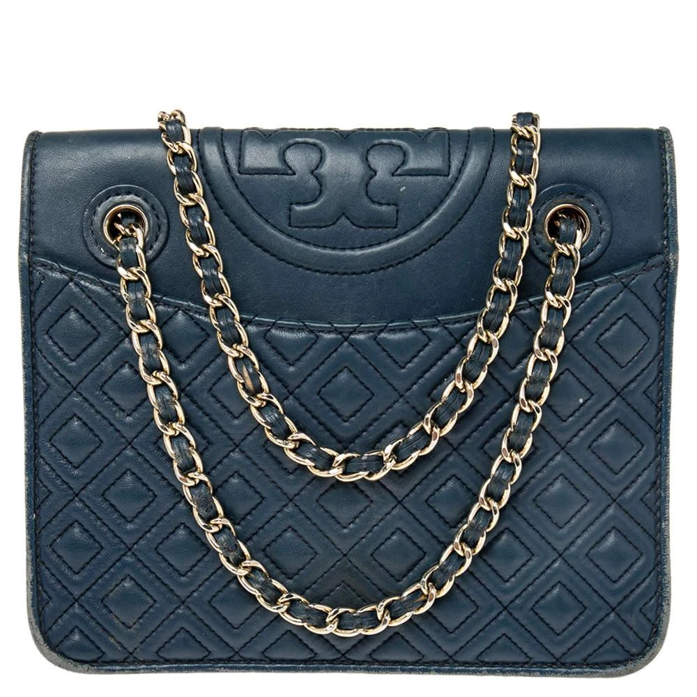 商品[二手商品] Tory Burch|Tory Burch Blue Leather Medium Fleming Shoulder Bag,价格¥1223,第1张图片