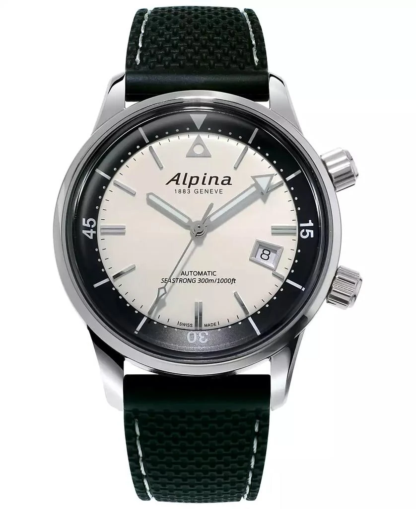 商品Alpina|Men's Swiss Automatic Seastrong Diver Heritage Black Rubber Strap Watch 42mm,价格¥14176,第1张图片