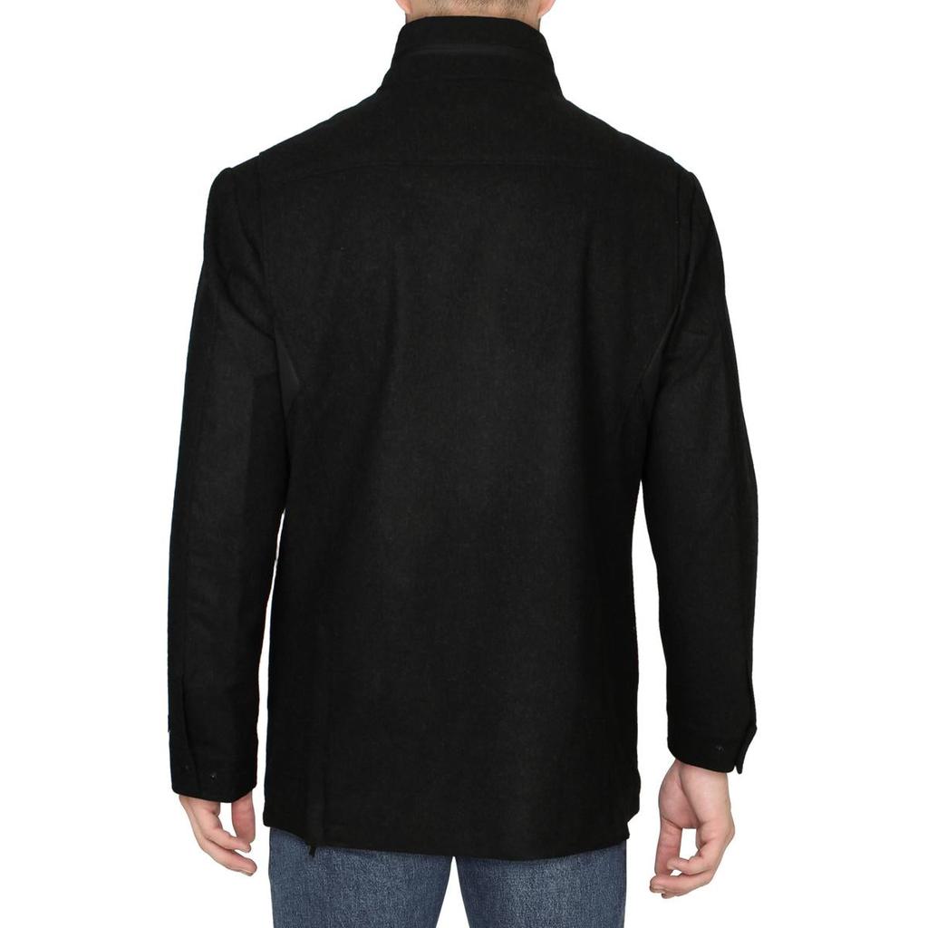 Haggar Men's Water Repellent Wool Double Breasted Field Coat with Notch Lapel商品第5张图片规格展示