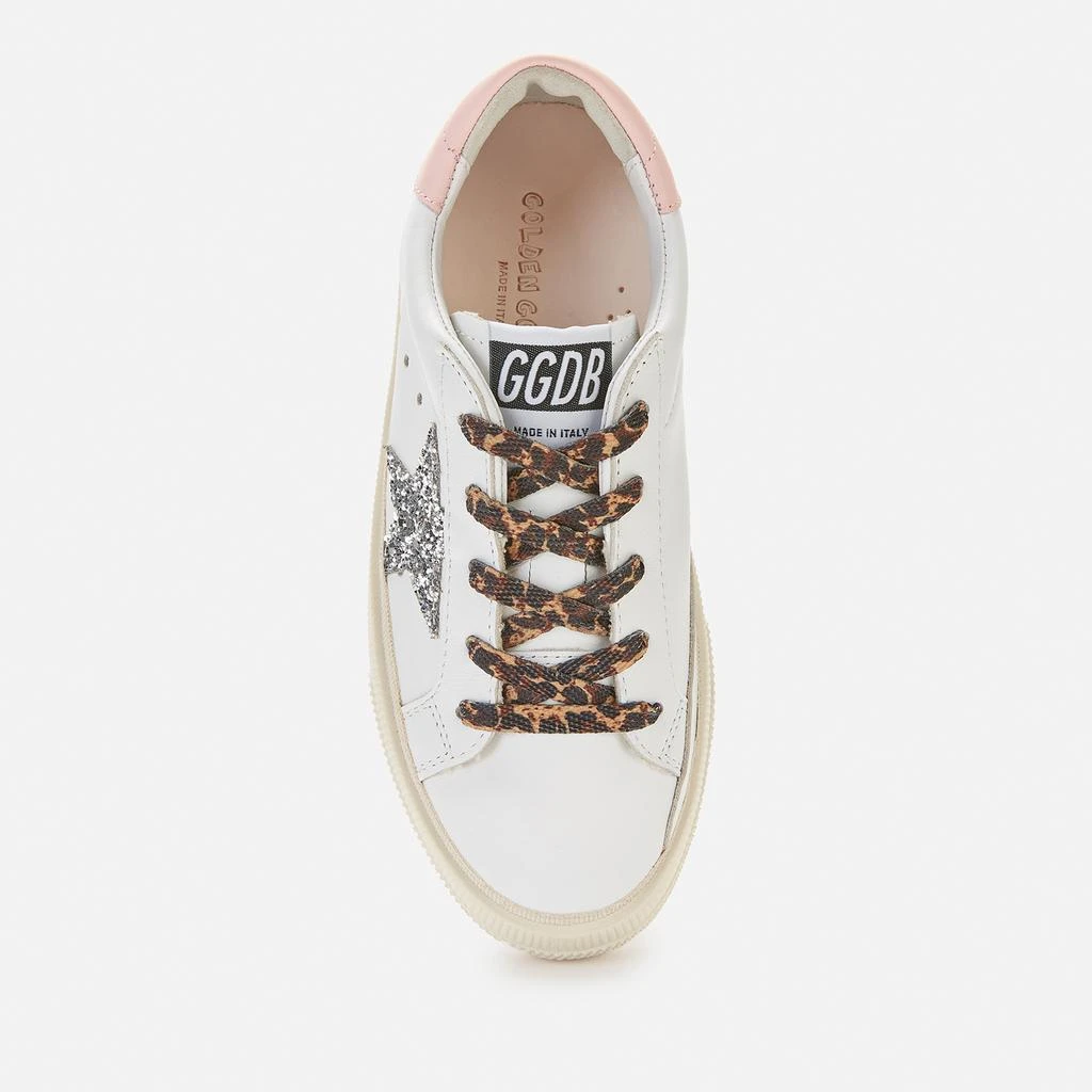 商品Golden Goose|Golden Goose Kids' Leather Upper And Heel Glitter Star Trainers - White/Silver/Rose Quartz,价格¥898,第3张图片详细描述