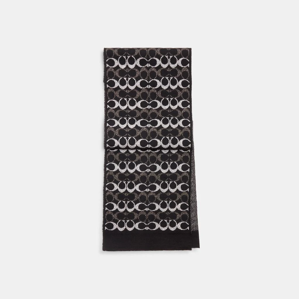 商品Coach|Coach Outlet Signature Metallic Knit Scarf,价格¥653,第1张图片