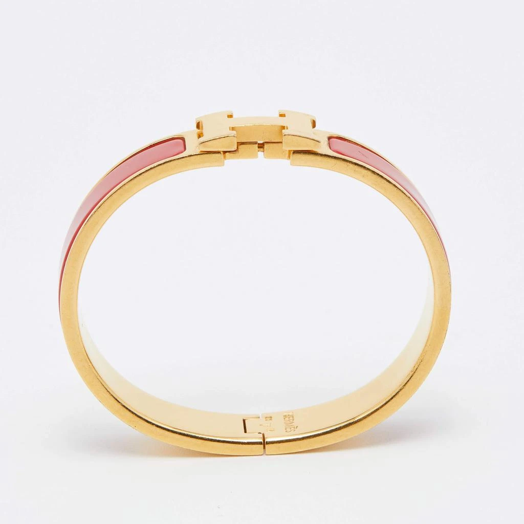 商品[二手商品] Hermes|Hermes Clic H Red Enamel Gold Plated Narrow Bracelet,价格¥2276,第4张图片详细描述