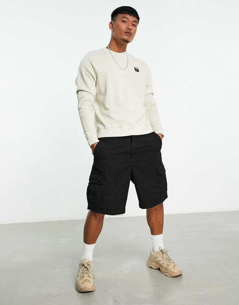 商品Fila|Fila striped sweatshirt with elbow pads in oatmeal,价格¥326,第4张图片详细描述