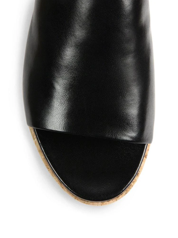 商品Stuart Weitzman|Flat-out Leather & Cork Flatform Slides,价格¥1104,第3张图片详细描述