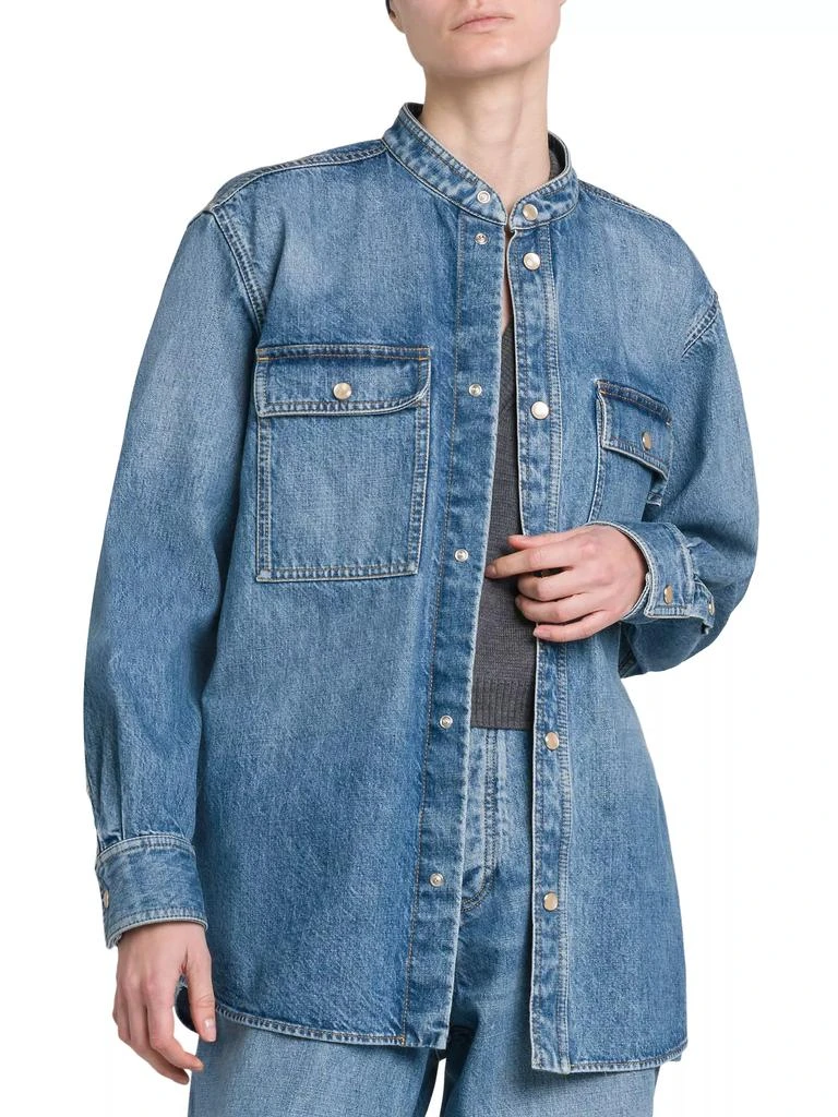 商品Bottega Veneta|Eco Wash Denim Shacket,价格¥10874,第3张图片详细描述