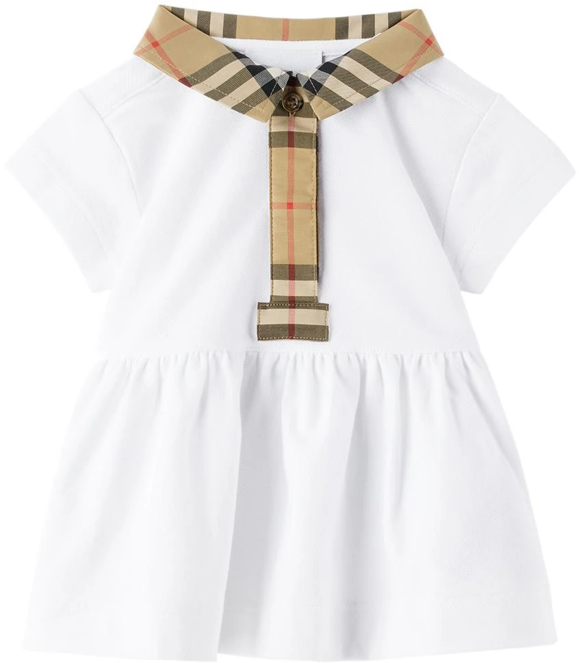 商品Burberry|白色格纹婴儿连衣裙 & 短裤套装,价格¥1979,第2张图片详细描述