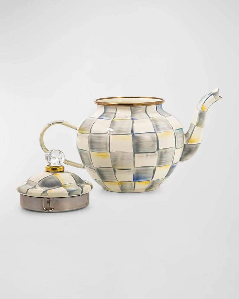 商品MacKenzie-Childs|32 oz. Sterling Check Enamel Teapot,价格¥1009,第2张图片详细描述
