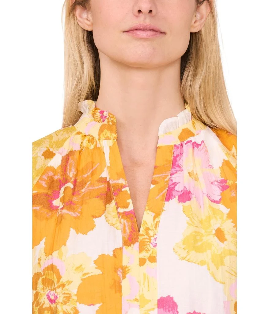 商品CeCe|Printed Ruffle Neck Raglan Seam Split Neck Blouse,价格¥595,第3张图片详细描述