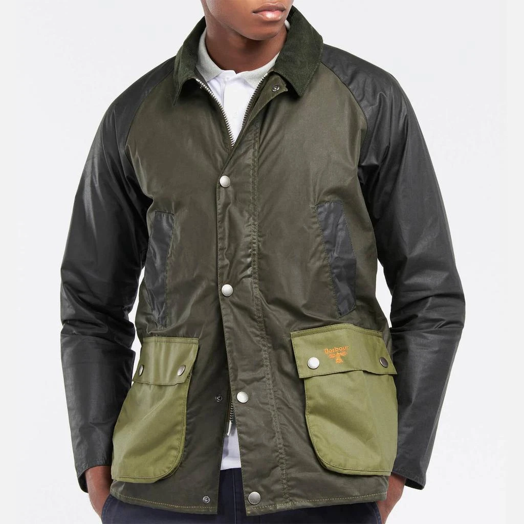 商品Barbour|Barbour Beacon Men's Summer Bedale Wax Jacket - Patch Archive Olive,价格¥1155,第1张图片