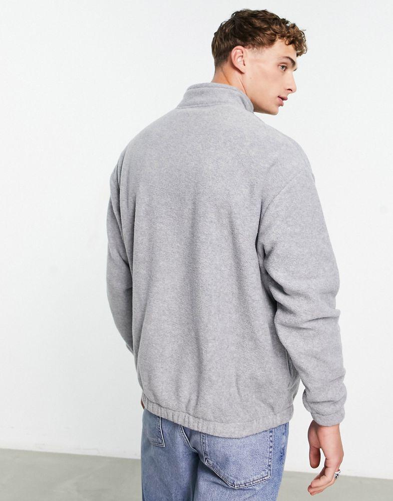 商品ASOS|ASOS DESIGN oversized half zip sweatshirt in grey polar fleece,价格¥220,第4张图片详细描述