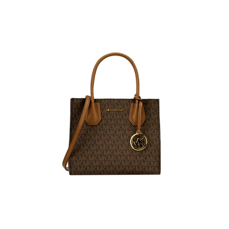 商品[国内直发] Michael Kors|Michael Kors女士PVC配皮斜挎手提包 35S1GM9M2B-BROWN 送礼好物,价格¥1093,第1张图片