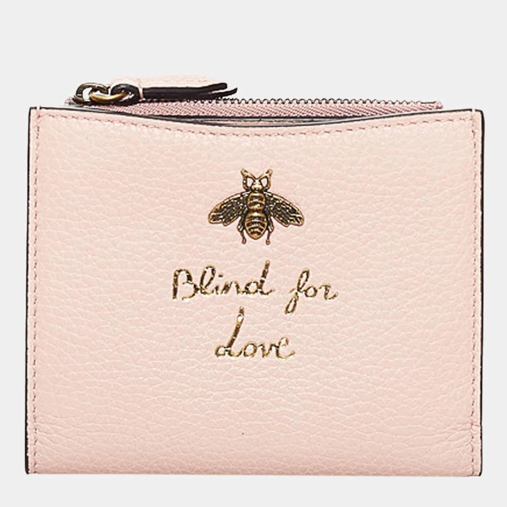 商品[二手商品] Gucci|Gucci Pink Blind for Love Leather Small Wallet,价格¥4394,第1张图片