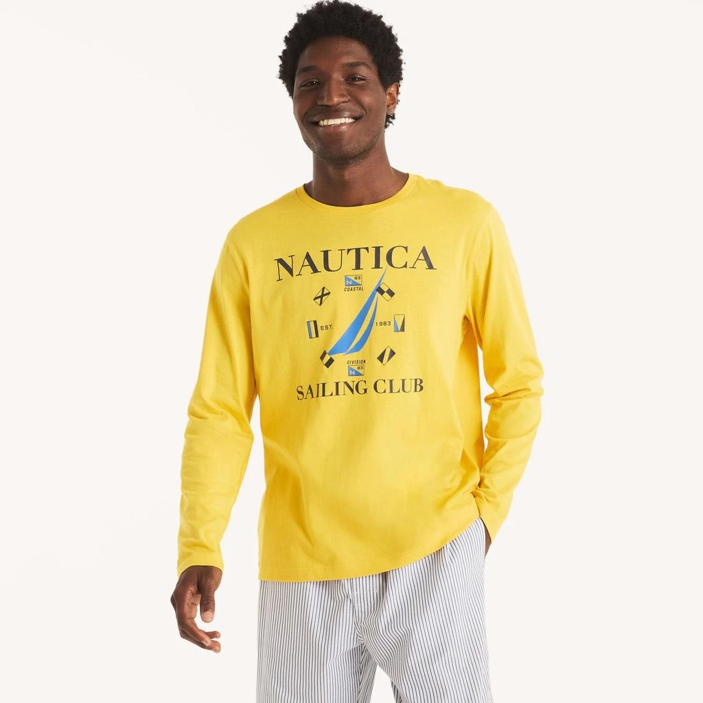 商品Nautica|Mens Sailing Club Long-Sleeve Sleep T-Shirt,价格¥80,第1张图片