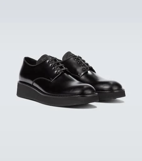 商品Prada|Leather platform Derby shoes,价格¥8860,第5张图片详细描述