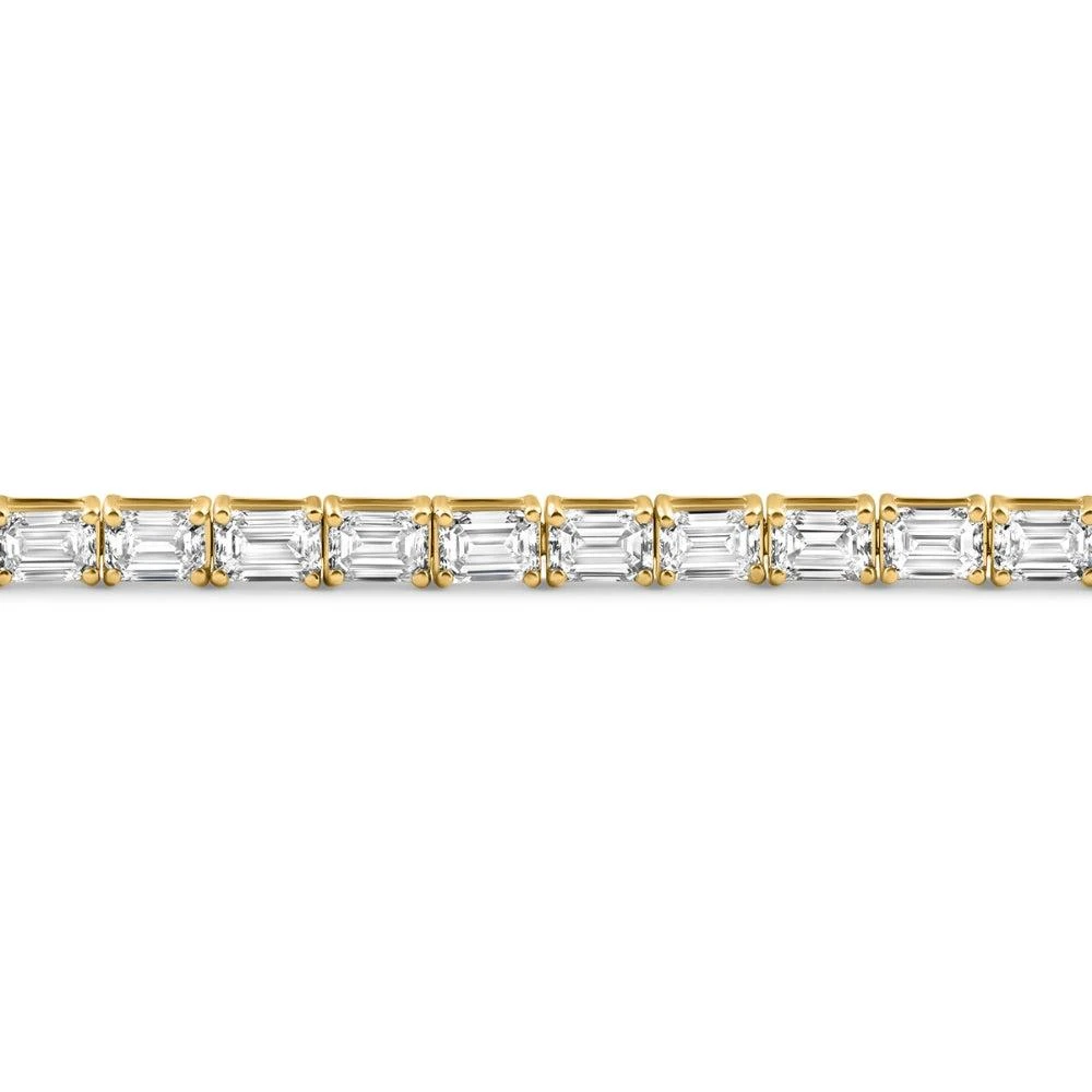 商品Pompeii3|E/VS 7Ct Emerald Cut Diamond Tennis Bracelet 7" 14k Yellow Gold,价格¥33032,第4张图片详细描述