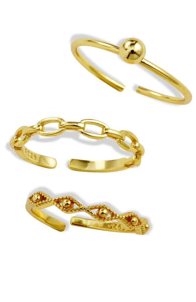 商品Savvy Cie Jewels|Set Of 3 Gold Rings,价格¥114,第2张图片详细描述