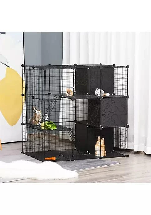 商品belk|Pet Playpen Small Animal Cage 56 Panels With Doors Ramps And Storage Shelf For Rabbit Kitten Chinchillas Guinea Pig And Ferret,价格¥895,第2张图片详细描述