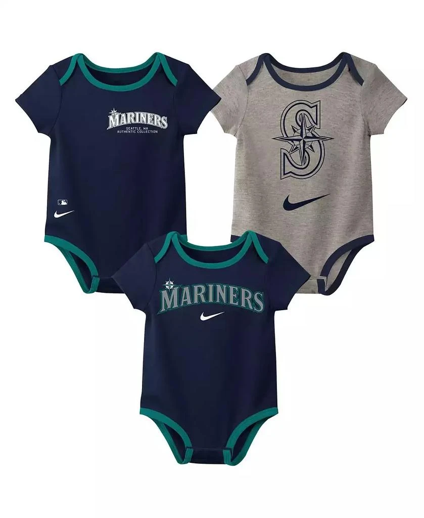 商品NIKE|Baby Boys and Girls Seattle Mariners Three-Pack Bodysuit Set,价格¥277,第1张图片