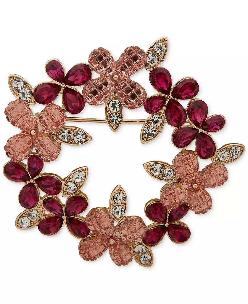 商品Anne Klein|Gold-Tone Crystal & Stone Flower Wreath Pin,价格¥105,第1张图片