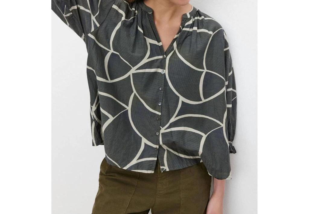商品Velvet by Graham & Spencer|Betty Printed Silk Cotton Voile Top In Airbrush,价格¥1093,第3张图片详细描述