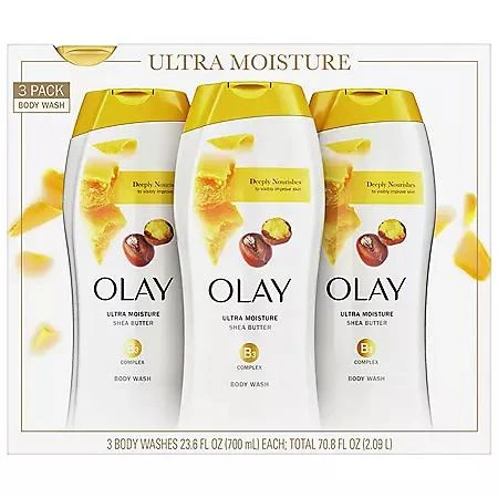 商品Olay|Olay Ultra Moisture Shea Butter Body Wash, 23.6 fl. oz., 3 pk.,价格¥131,第1张图片