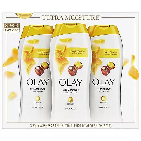 商品Olay|Olay Ultra Moisture Shea Butter Body Wash (23.6 fl. oz., 3 pk.),价格¥118,第1张图片
