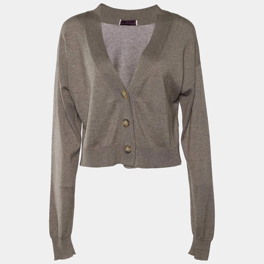 商品[二手商品] Stella McCartney|Stella McCartney Grey Knit Button Front Cropped Cardigan XS,价格¥1679,第1张图片