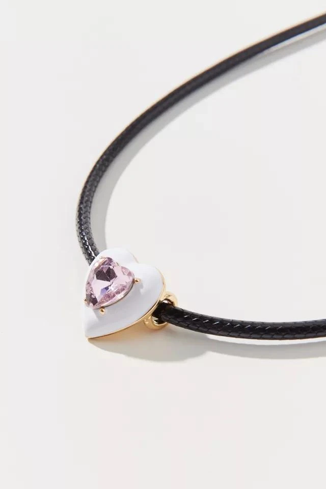 商品Urban Outfitters|Blair Rhinestone Heart Corded Necklace,价格¥38,第1张图片详细描述