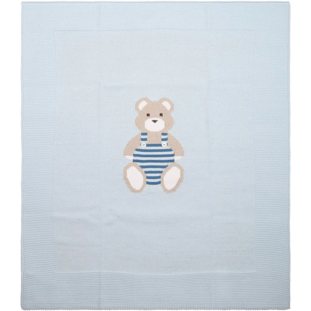 商品Little Bear|Little Bear Light Blue Cotton Blanket For Baby Boy,价格¥1329,第2张图片详细描述