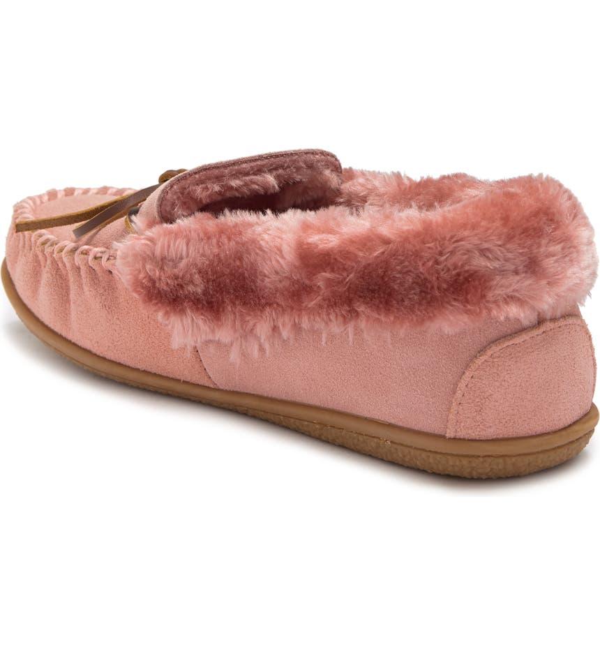 Camp Faux Fur Lined Moccasin Slipper商品第2张图片规格展示