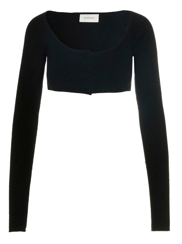Sportmax Cropped Long-Sleeved Knitted Jumper商品第1张图片规格展示