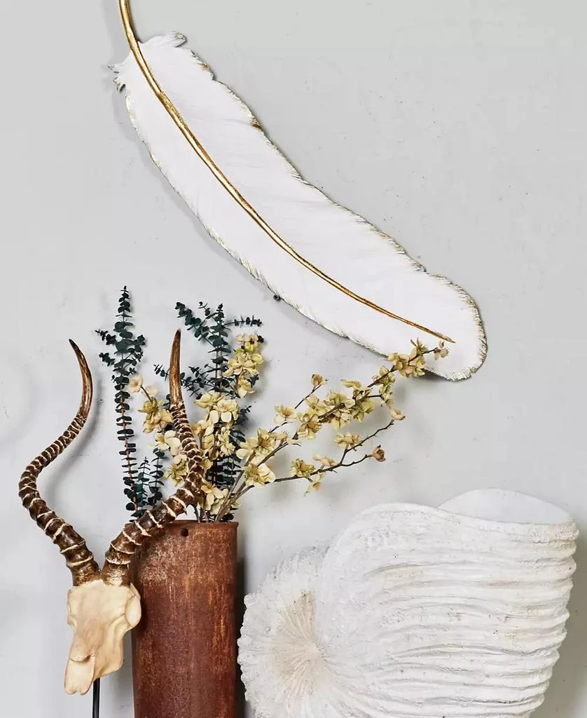 商品CosmoLiving|by Cosmopolitan White Eclectic Polystone Wall Decor, 7" x 31",价格¥652,第5张图片详细描述