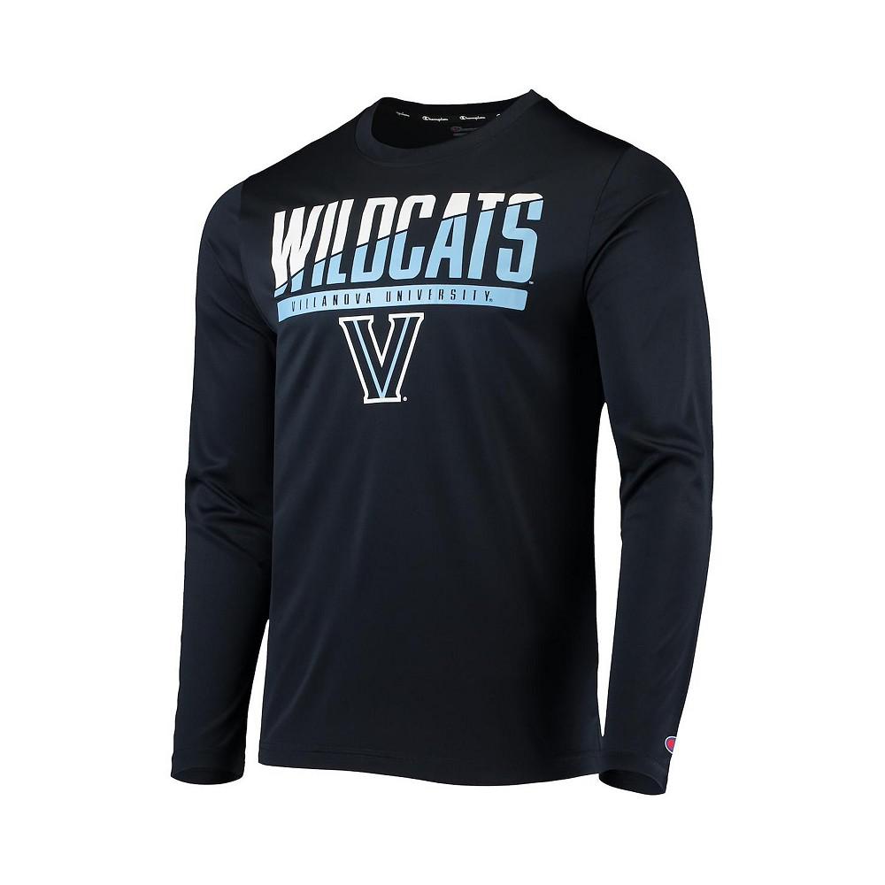 Men's Navy Villanova Wildcats Wordmark Slash Long Sleeve T-shirt商品第3张图片规格展示