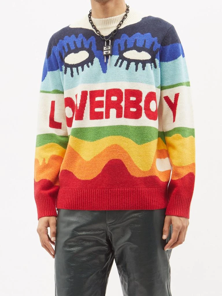 Logo-jacquard wool-blend sweater 商品