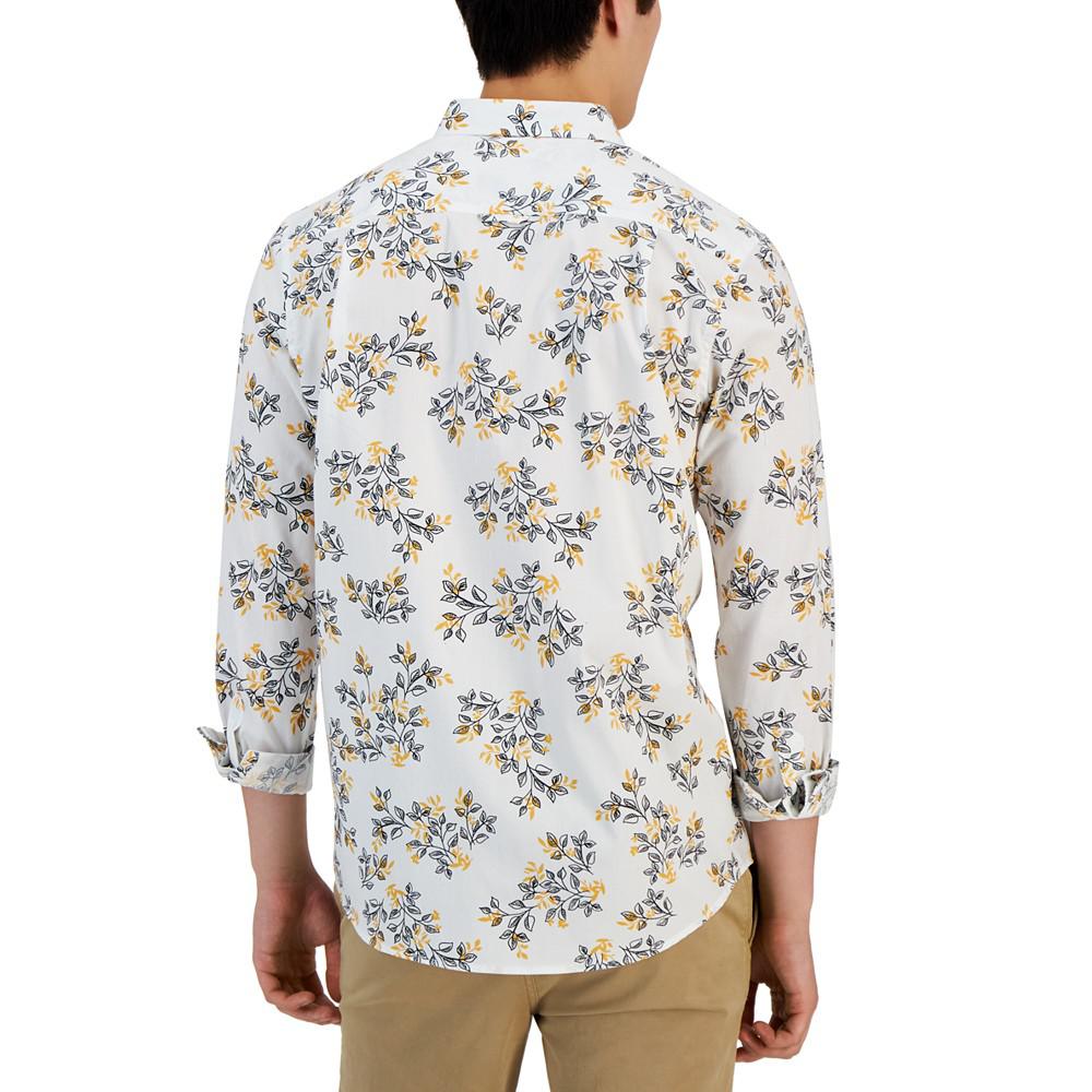 Men's Ditzy Trip Poplin Long-Sleeve Button-Down Shirt, Created for Macy's商品第2张图片规格展示
