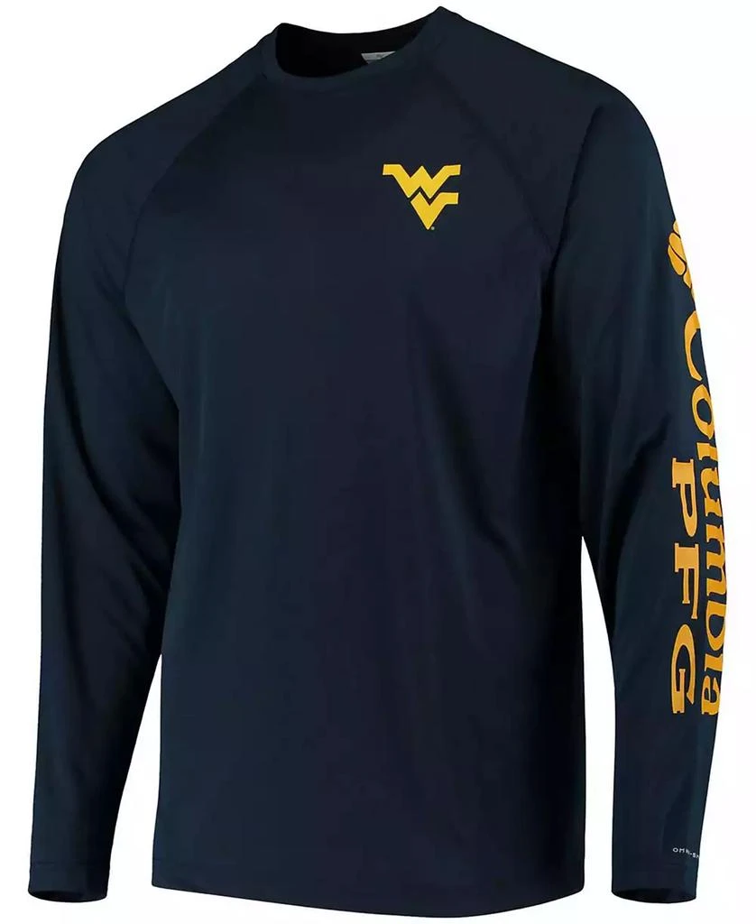 商品Columbia|Men's PFG Navy West Virginia Mountaineers Terminal Tackle Omni-Shade Long Sleeve T-shirt,价格¥252,第2张图片详细描述