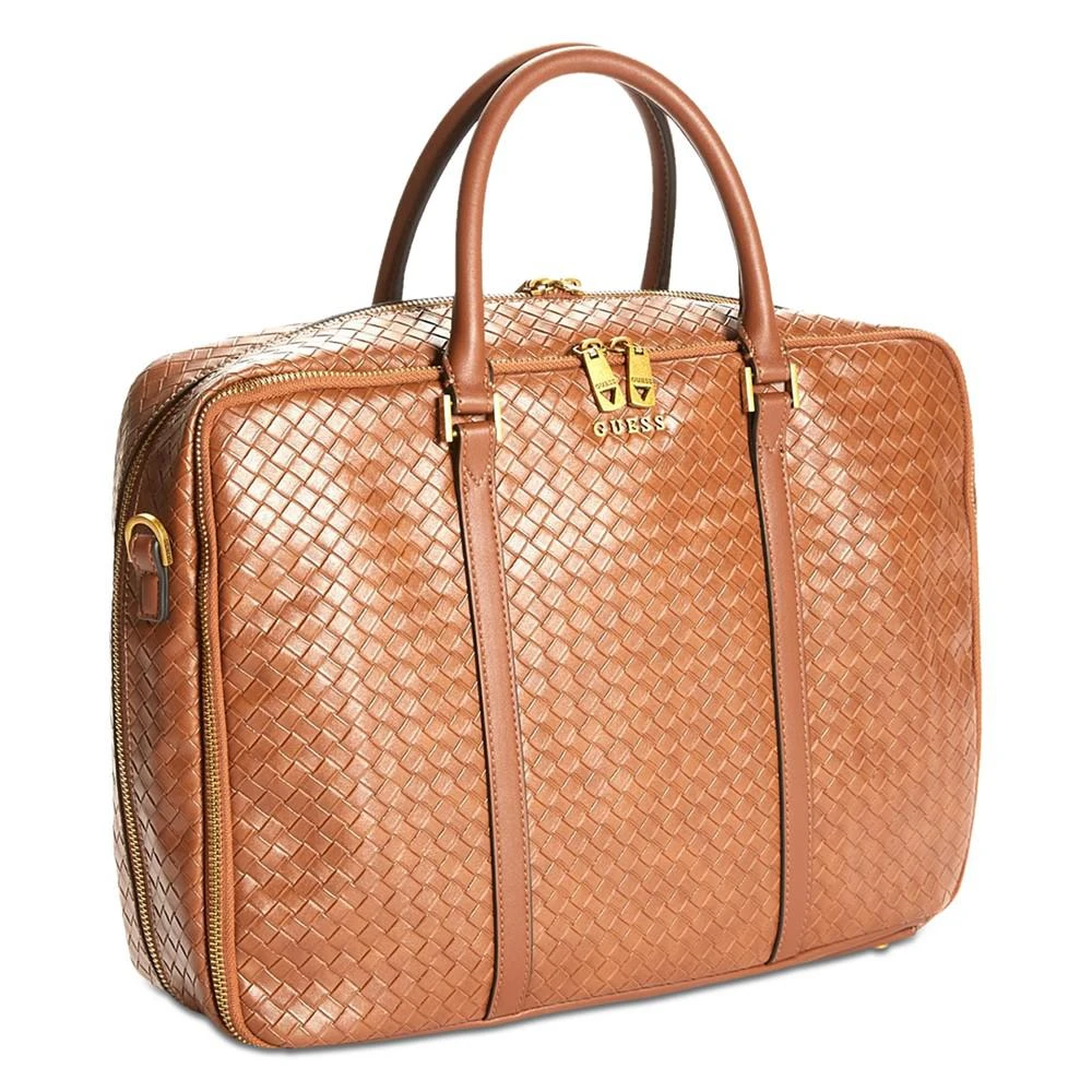商品GUESS|Men's Crocodile Embossed Faux-Leather Evening Bag,价格¥449,第2张图片详细描述