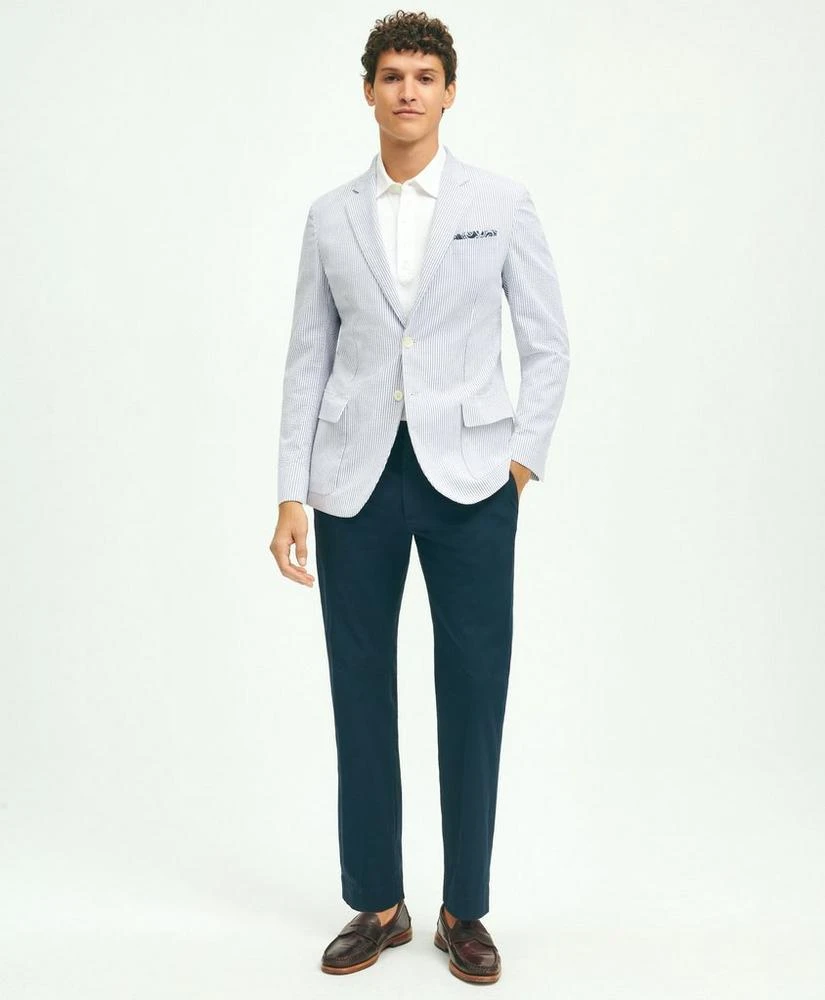 商品Brooks Brothers|Milano Slim-Fit Stretch Cotton Seersucker Sport Coat,价格¥3060,第2张图片详细描述