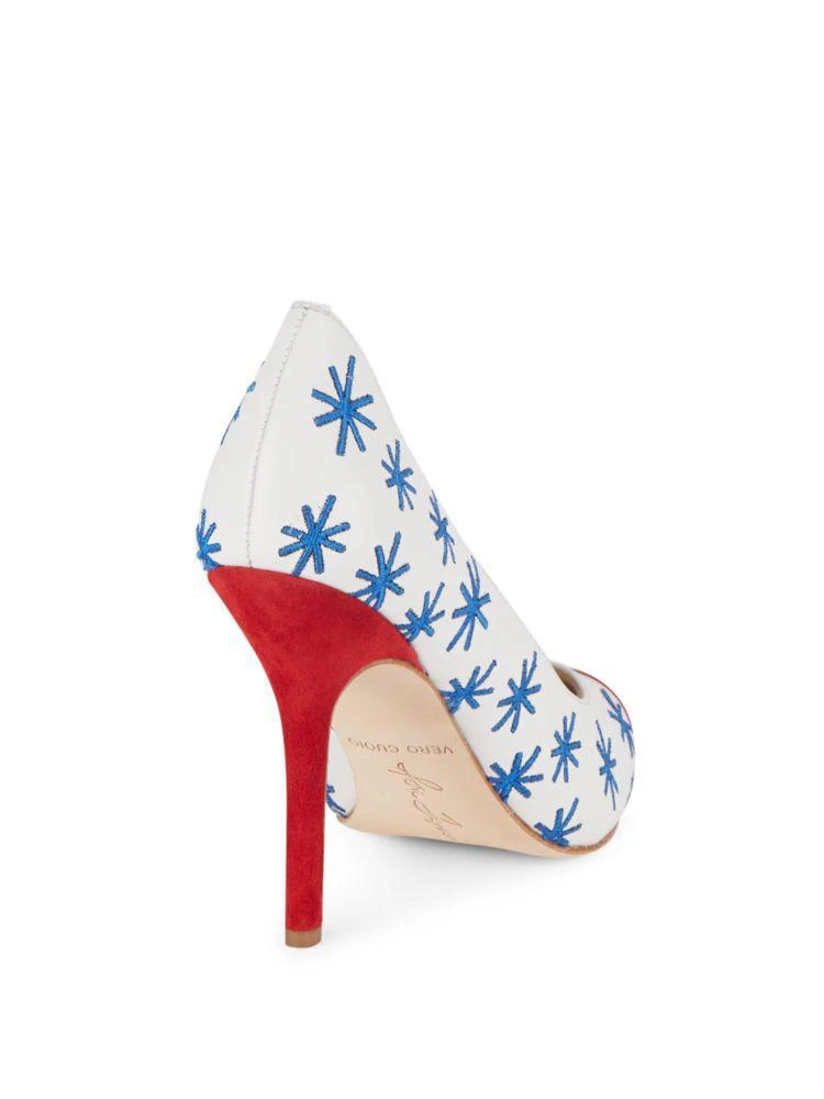 商品Isa Tapia|Estrella Embroidered Leather Pumps,价格¥1143,第2张图片详细描述
